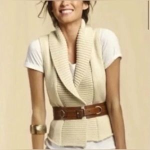 NWT Cabi Cream Chunky Knit Sweater-vest Size M
